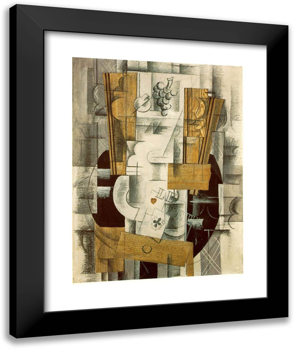 Fruit Dish 20x24 Black Modern Wood Framed Art Print Poster by Braque, Georges
