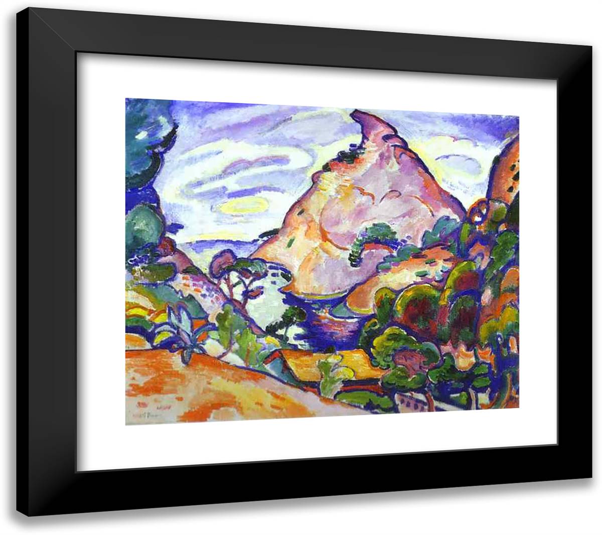 Gray Weather in Cove 22x20 Black Modern Wood Framed Art Print Poster by Braque, Georges