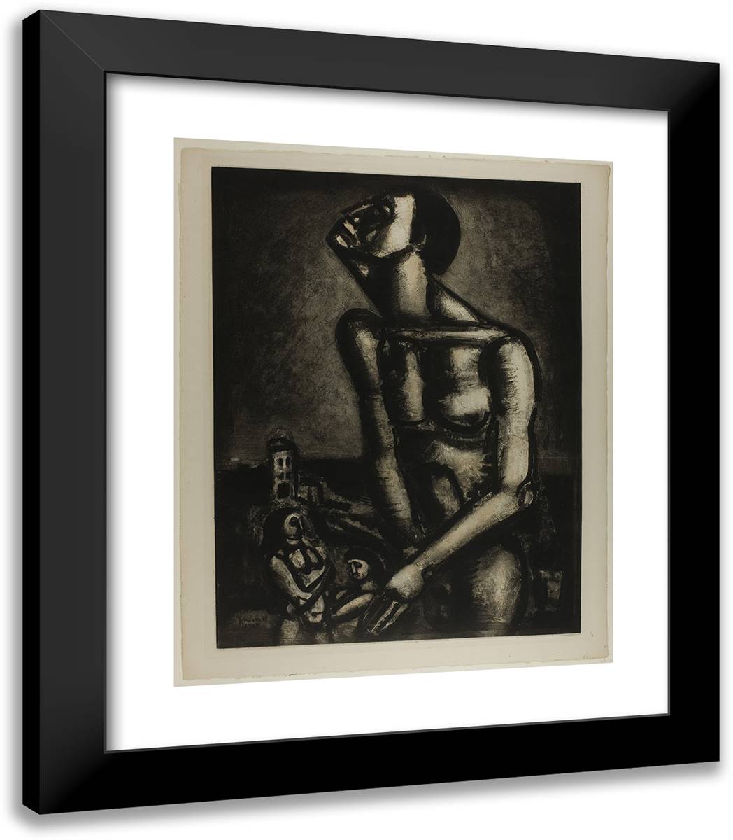 Are We Not Slaves, Plate Six from Miserere 20x23 Black Modern Wood Framed Art Print Poster by Rouault, Georges