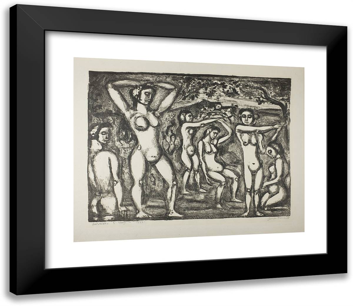 Autumn 23x20 Black Modern Wood Framed Art Print Poster by Rouault, Georges