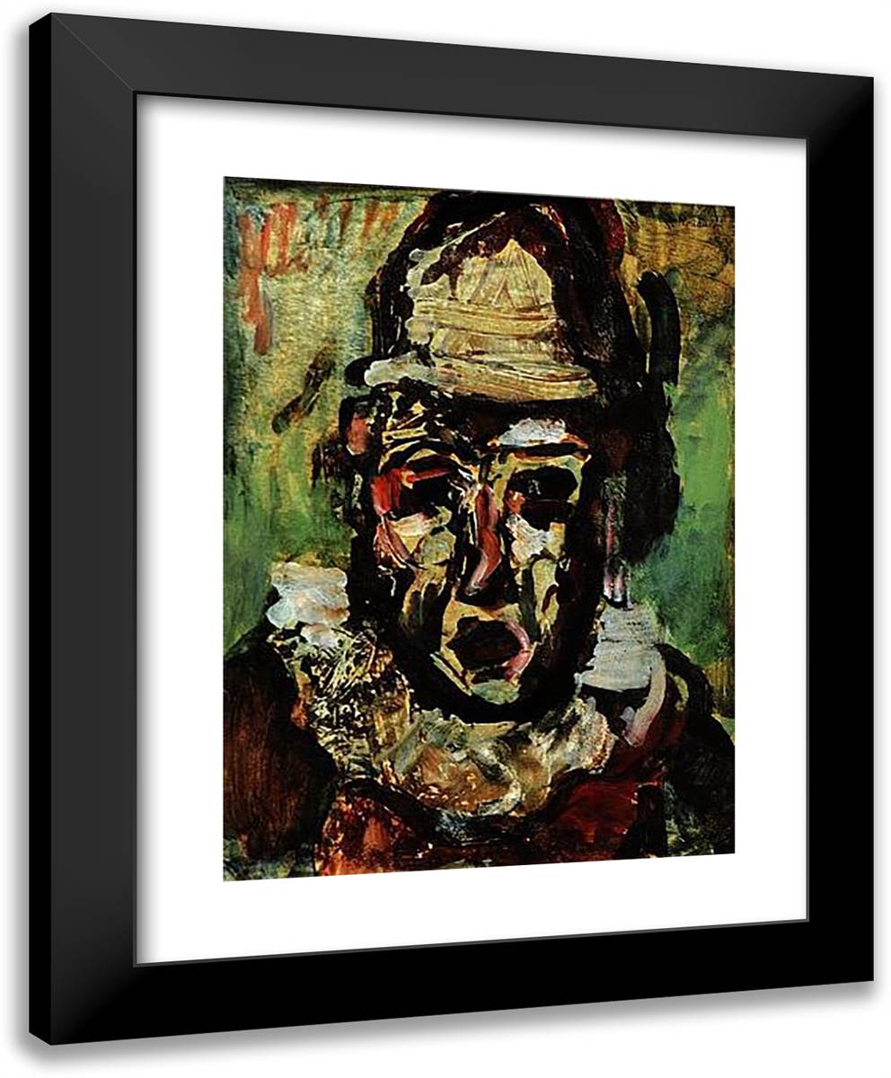Clown Tragique 19x24 Black Modern Wood Framed Art Print Poster by Rouault, Georges