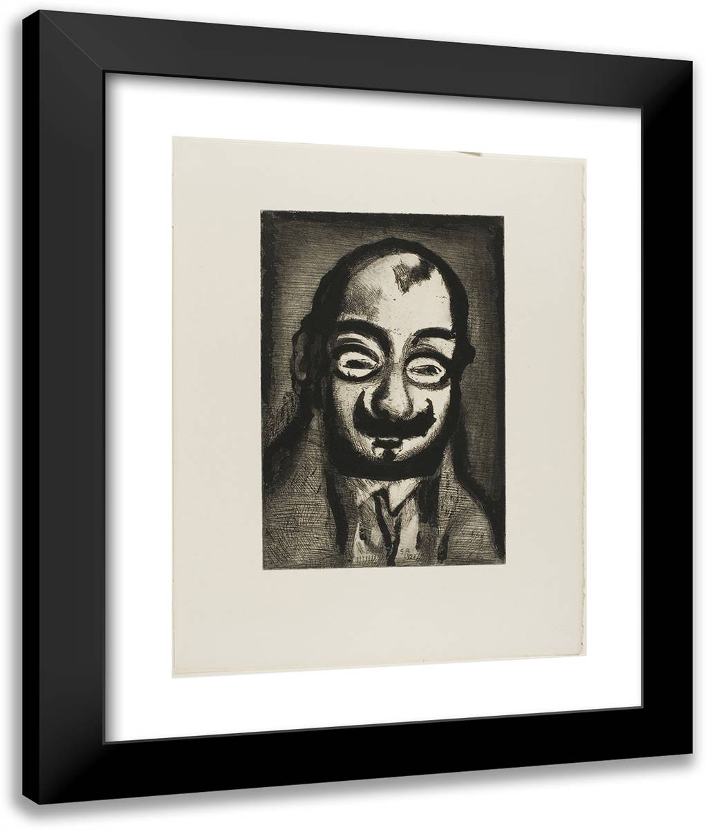 The Infamous Politician, from Les Raincarnations Du Pere Ubu 20x24 Black Modern Wood Framed Art Print Poster by Rouault, Georges