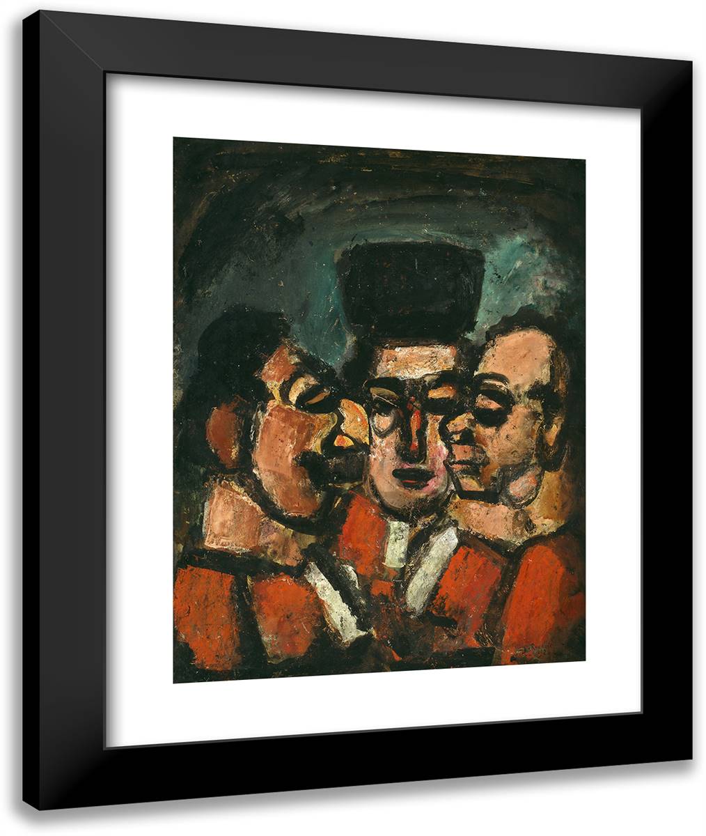The Three Judges 20x24 Black Modern Wood Framed Art Print Poster by Rouault, Georges