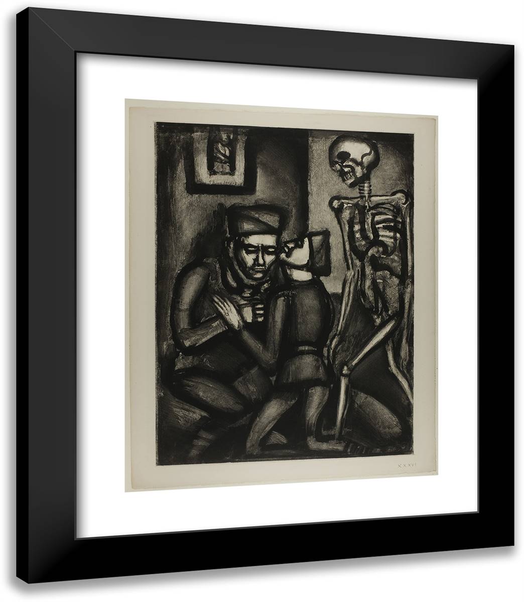 This Will Be the Last Time, Dear Father!, Plate 36 from Miserere 20x23 Black Modern Wood Framed Art Print Poster by Rouault, Georges