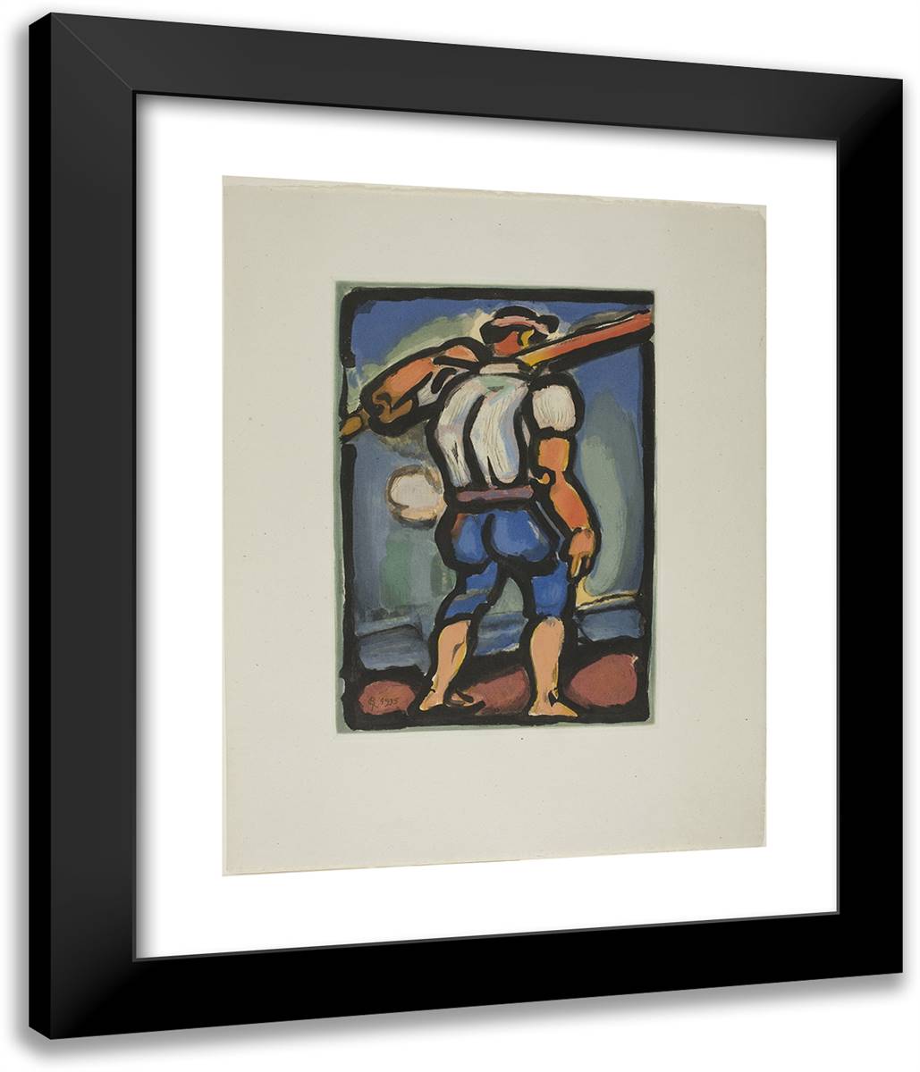 Vagabond, Plate Two from the Passion 20x24 Black Modern Wood Framed Art Print Poster by Rouault, Georges