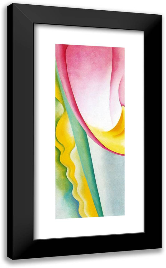 Abstraction No. 77 (Tulip) 14x24 Black Modern Wood Framed Art Print Poster by O'Keeffe, Georgia