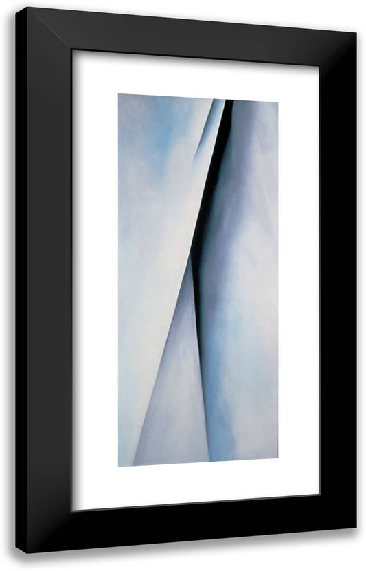 Abstraction White 14x24 Black Modern Wood Framed Art Print Poster by O'Keeffe, Georgia
