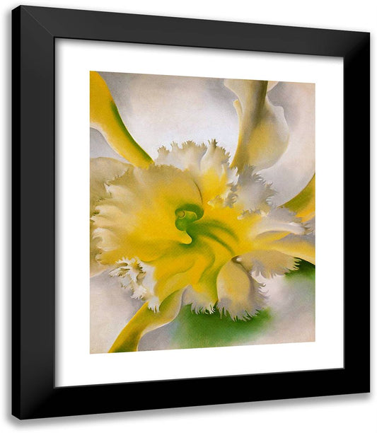 An Orchid 20x23 Black Modern Wood Framed Art Print Poster by O'Keeffe, Georgia