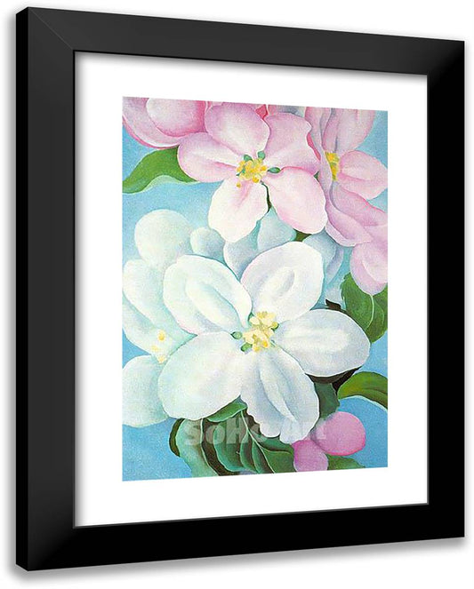 Apple Blossoms 19x24 Black Modern Wood Framed Art Print Poster by O'Keeffe, Georgia