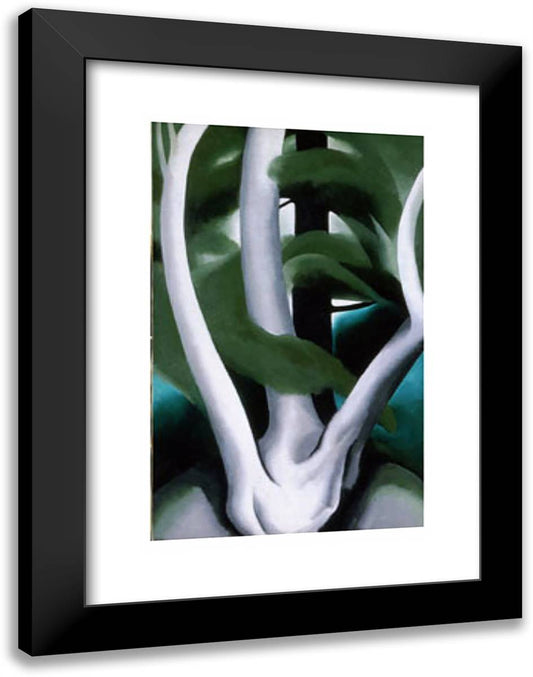 Birch and Pine Tree No. 1 18x24 Black Modern Wood Framed Art Print Poster by O'Keeffe, Georgia