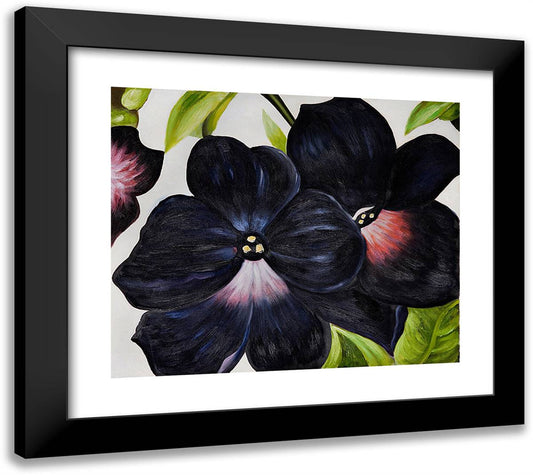 Black and Purple Petunias 22x20 Black Modern Wood Framed Art Print Poster by O'Keeffe, Georgia