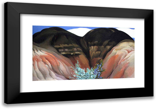 Black Hills with Cedar 24x17 Black Modern Wood Framed Art Print Poster by O'Keeffe, Georgia