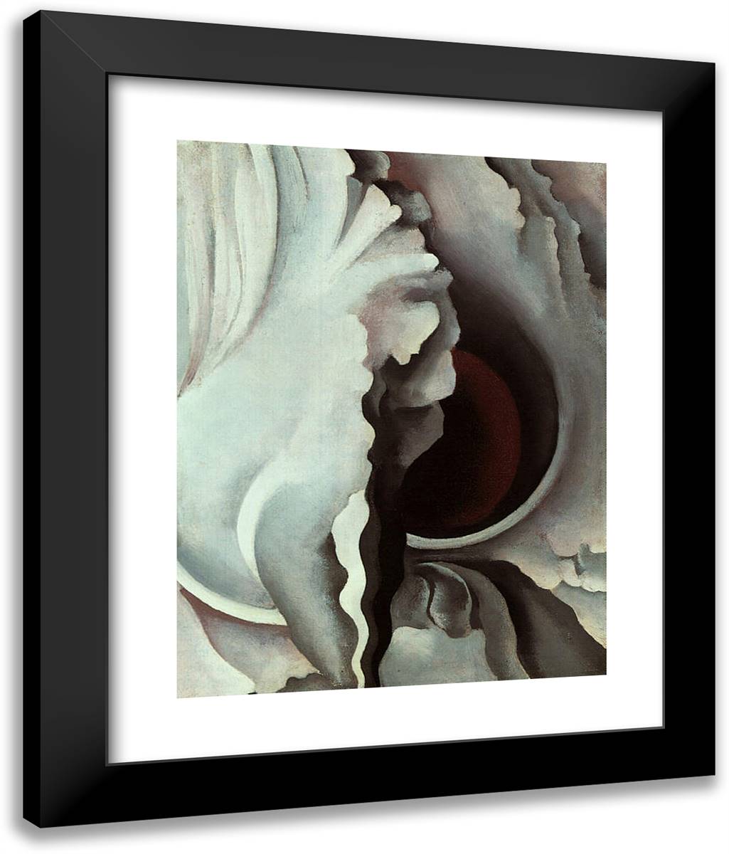 Black Iris 20x24 Black Modern Wood Framed Art Print Poster by O'Keeffe, Georgia