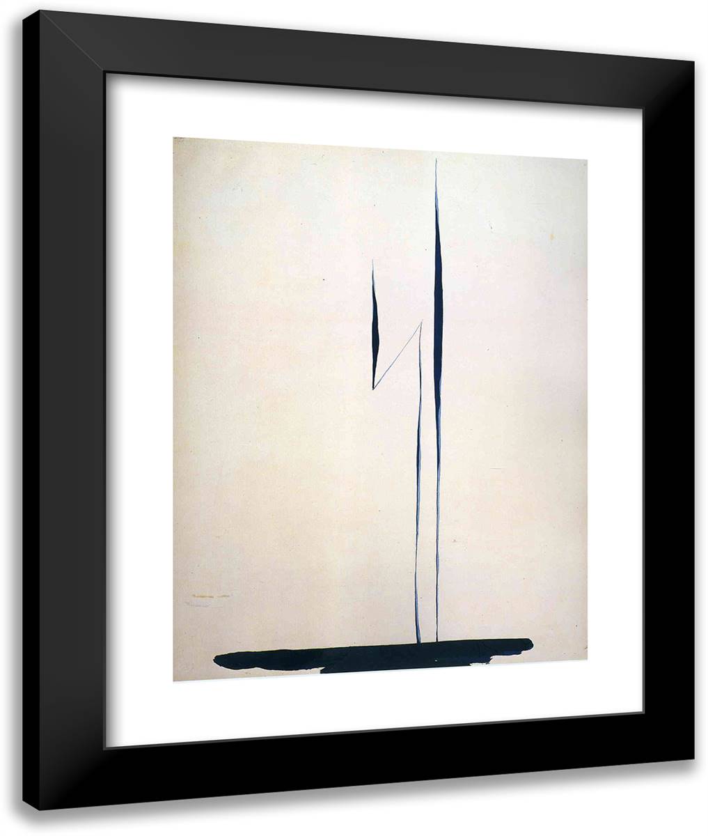 Black Lines 1 20x24 Black Modern Wood Framed Art Print Poster by O'Keeffe, Georgia