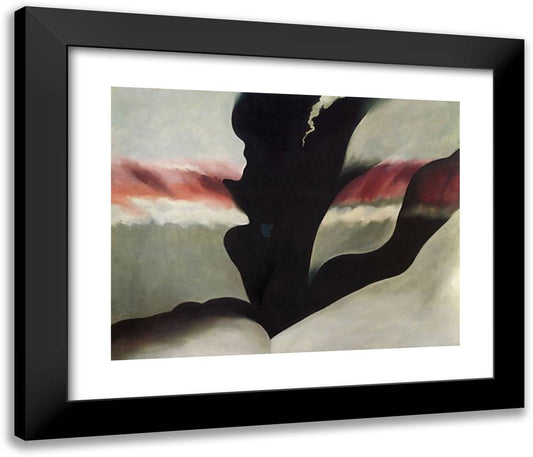 Black Place Green 23x20 Black Modern Wood Framed Art Print Poster by O'Keeffe, Georgia