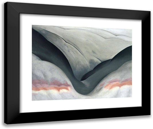 Black Place, Grey and Pink 24x20 Black Modern Wood Framed Art Print Poster by O'Keeffe, Georgia