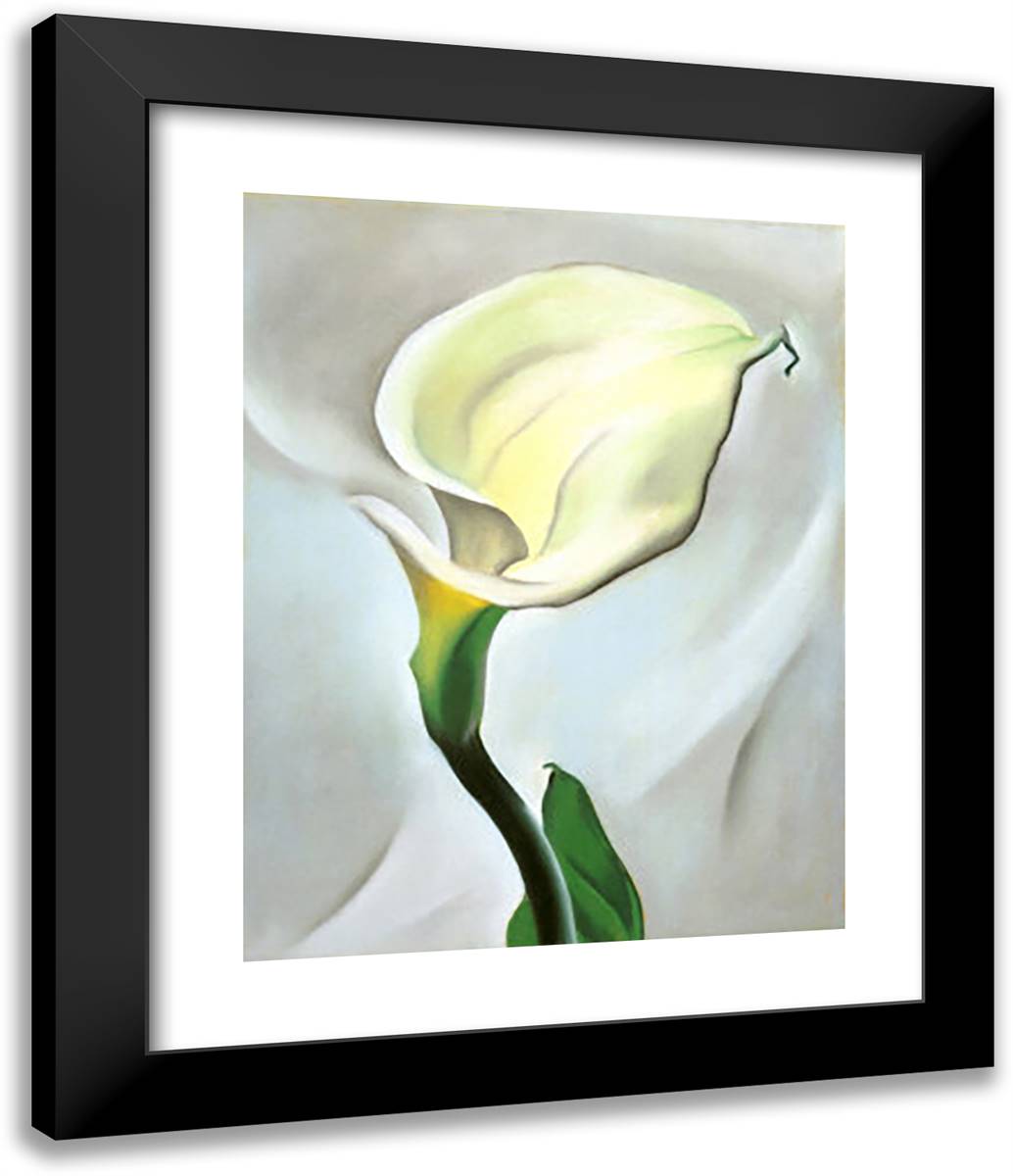 Calla Lily Turned Away 20x24 Black Modern Wood Framed Art Print Poster by O'Keeffe, Georgia