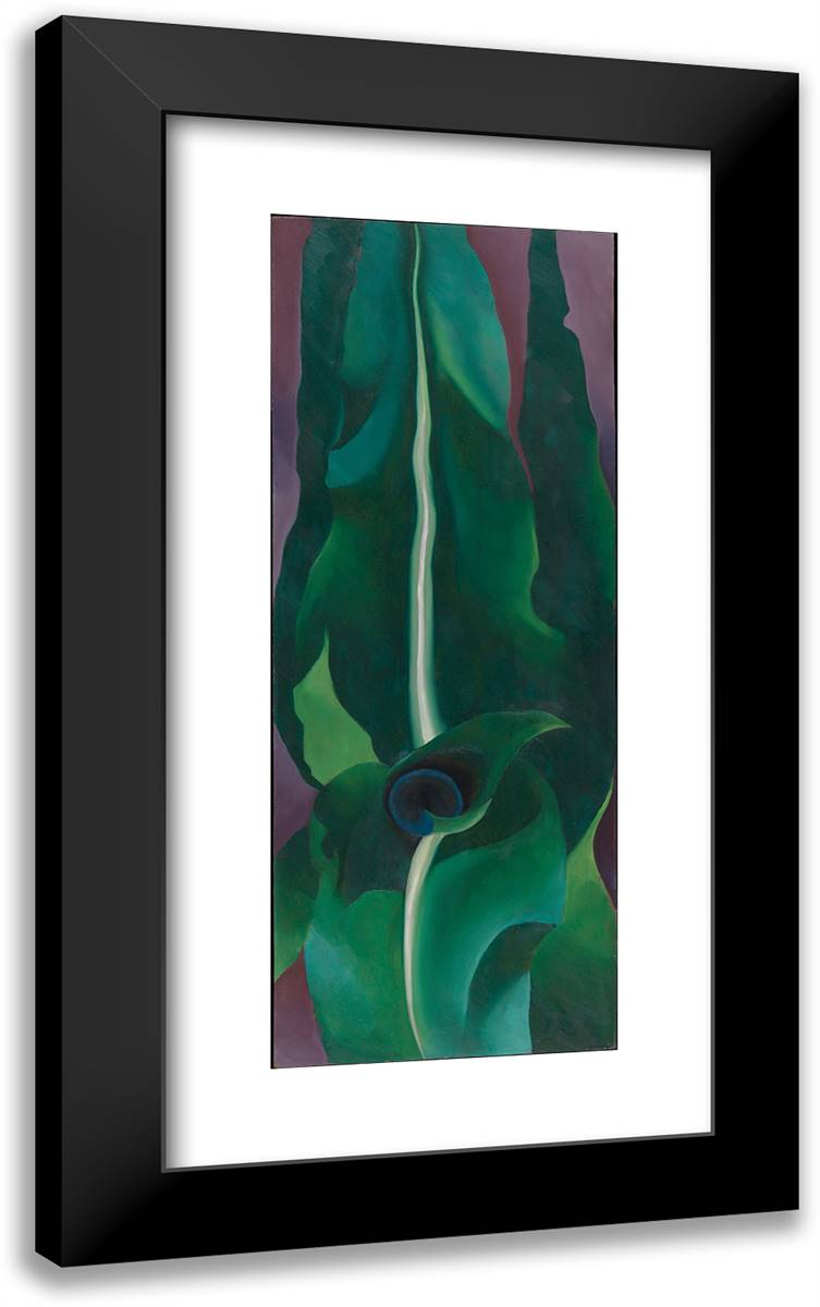 Corn, Dark Ib 14x24 Black Modern Wood Framed Art Print Poster by O'Keeffe, Georgia