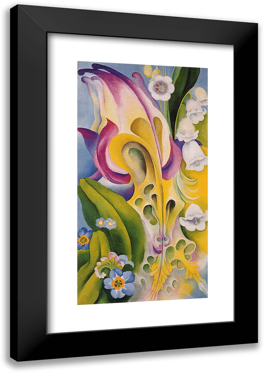 From the Old Garden No 2 16x24 Black Modern Wood Framed Art Print Poster by O'Keeffe, Georgia