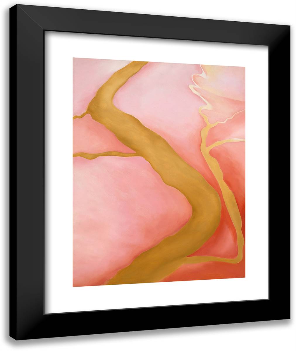 It Was Yellow and Pink III 20x24 Black Modern Wood Framed Art Print Poster by O'Keeffe, Georgia