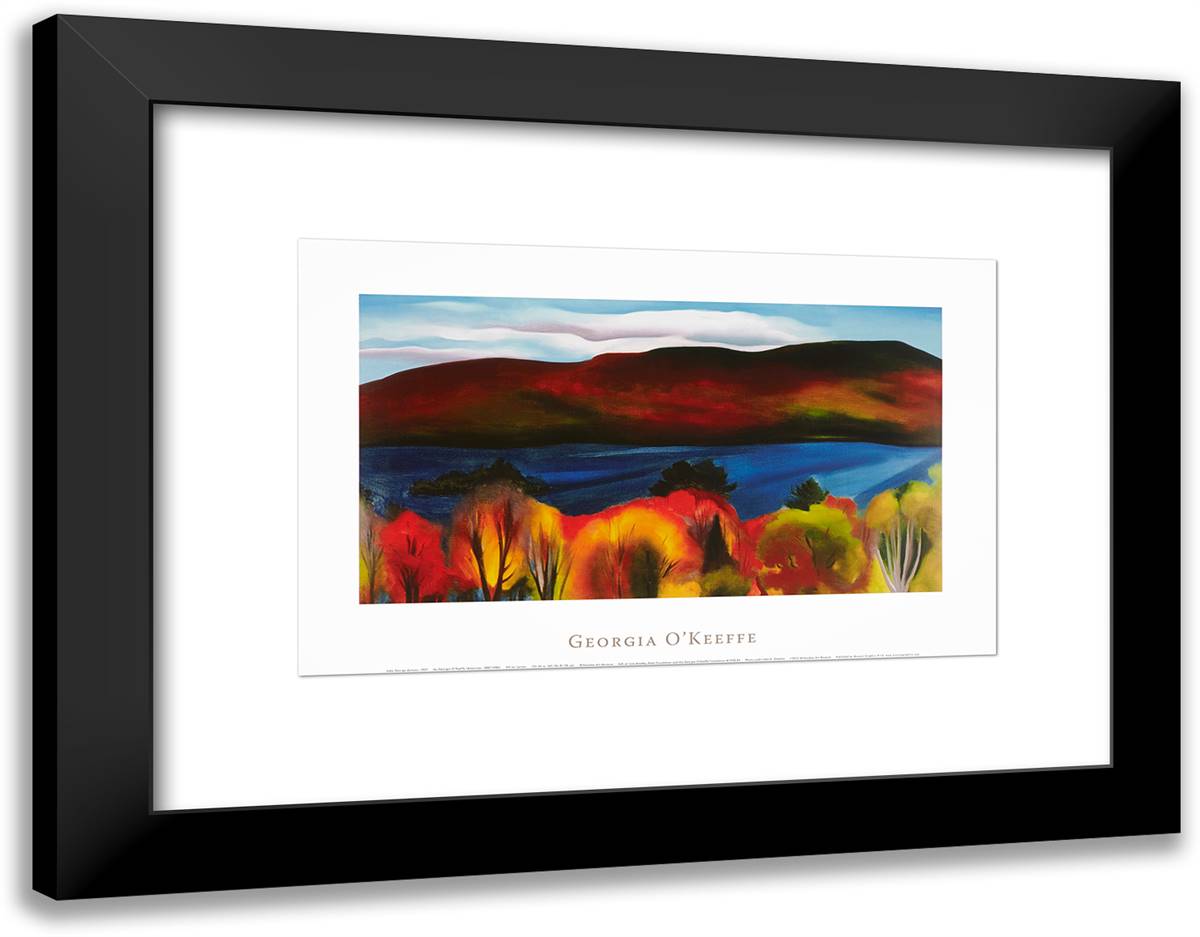 Lake George, Autumn2 24x19 Black Modern Wood Framed Art Print Poster by O'Keeffe, Georgia