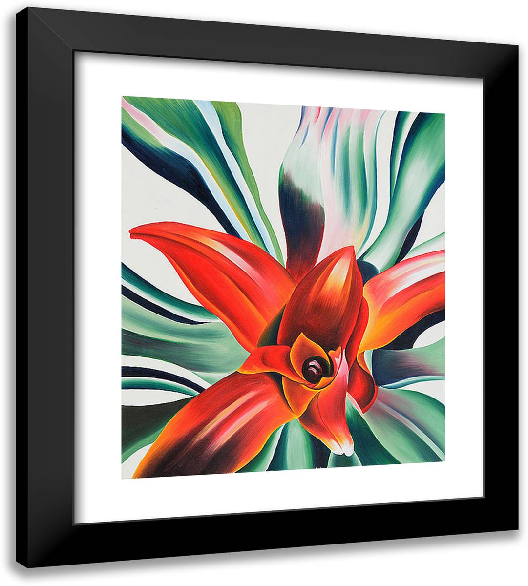 Leaves of a Plant 20x22 Black Modern Wood Framed Art Print Poster by O'Keeffe, Georgia