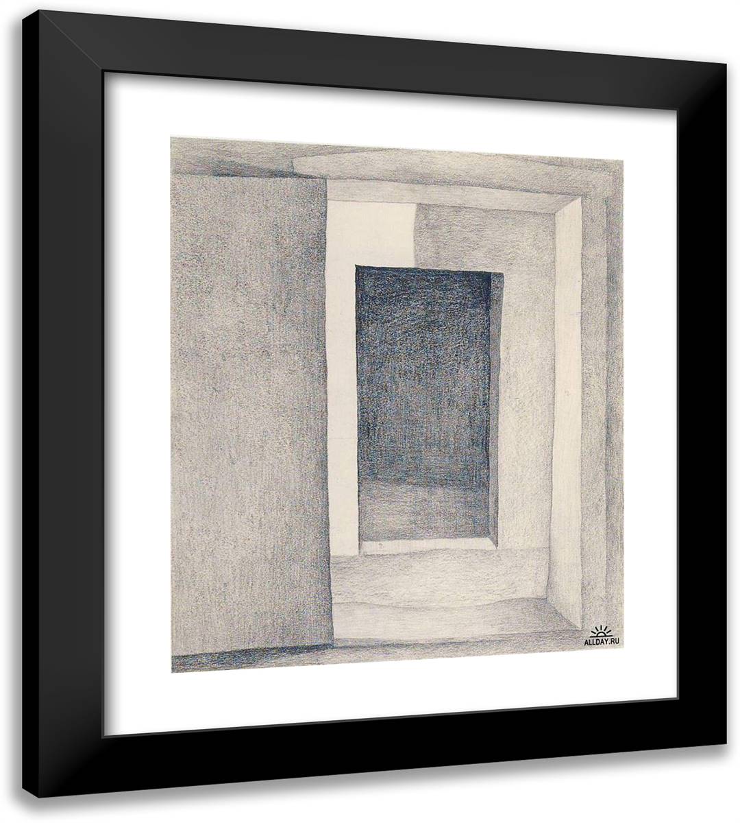 Patio Door 20x22 Black Modern Wood Framed Art Print Poster by O'Keeffe, Georgia
