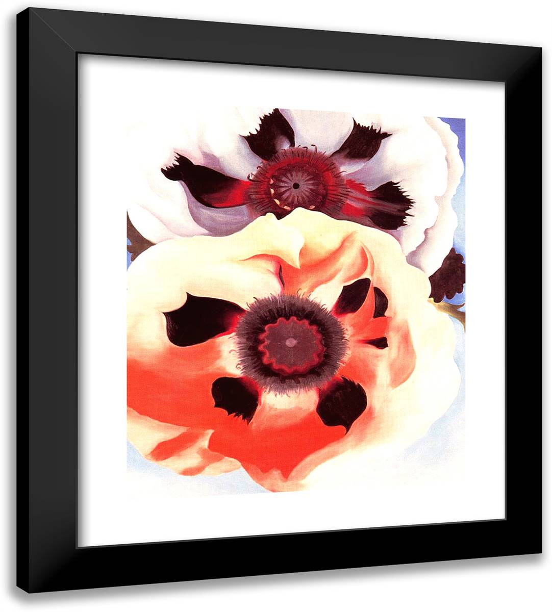 Poppies 20x22 Black Modern Wood Framed Art Print Poster by O'Keeffe, Georgia