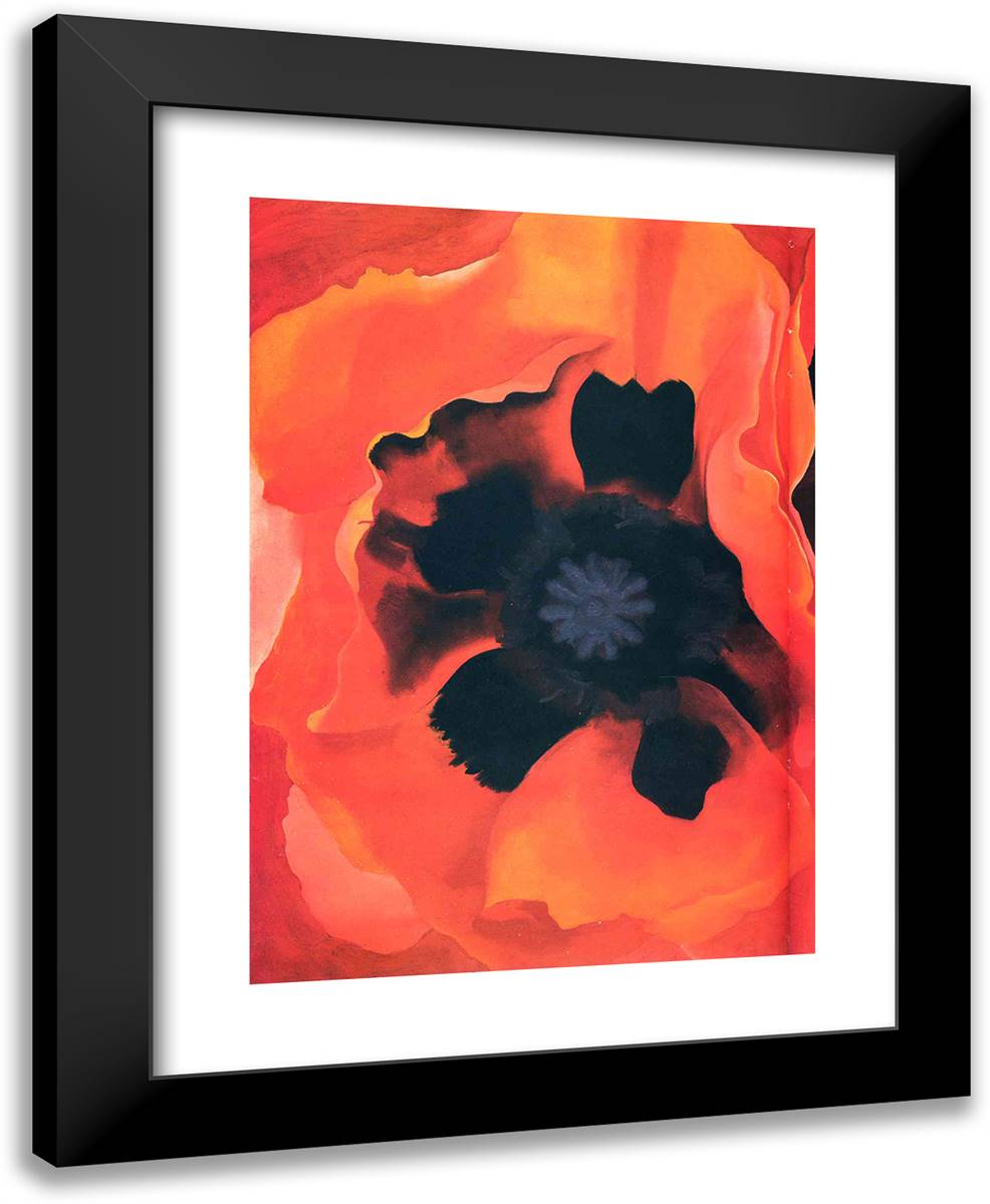 Poppy 2 19x24 Black Modern Wood Framed Art Print Poster by O'Keeffe, Georgia