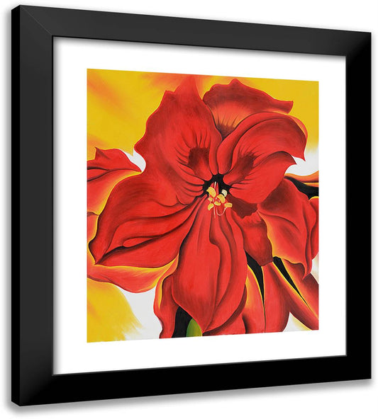 Red Amaryllis 2 20x22 Black Modern Wood Framed Art Print Poster by O'Keeffe, Georgia