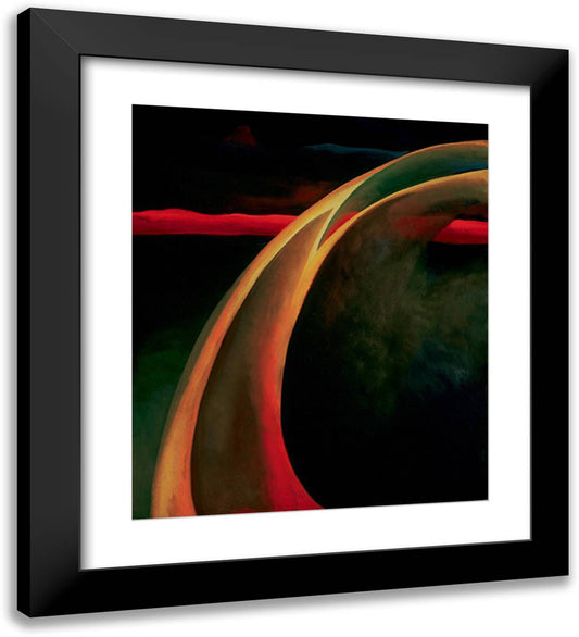 Red and Orange Streak 20x22 Black Modern Wood Framed Art Print Poster by O'Keeffe, Georgia