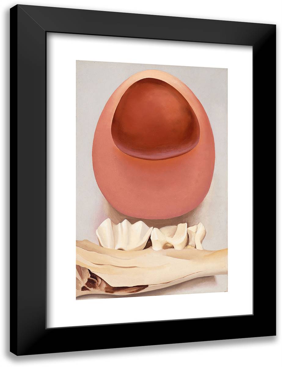 Red and Pink Rocks and Teeth 18x24 Black Modern Wood Framed Art Print Poster by O'Keeffe, Georgia