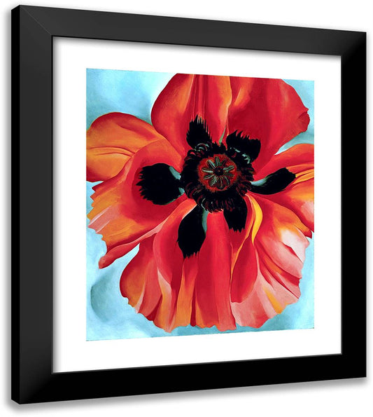 Red Poppy VI 20x23 Black Modern Wood Framed Art Print Poster by O'Keeffe, Georgia