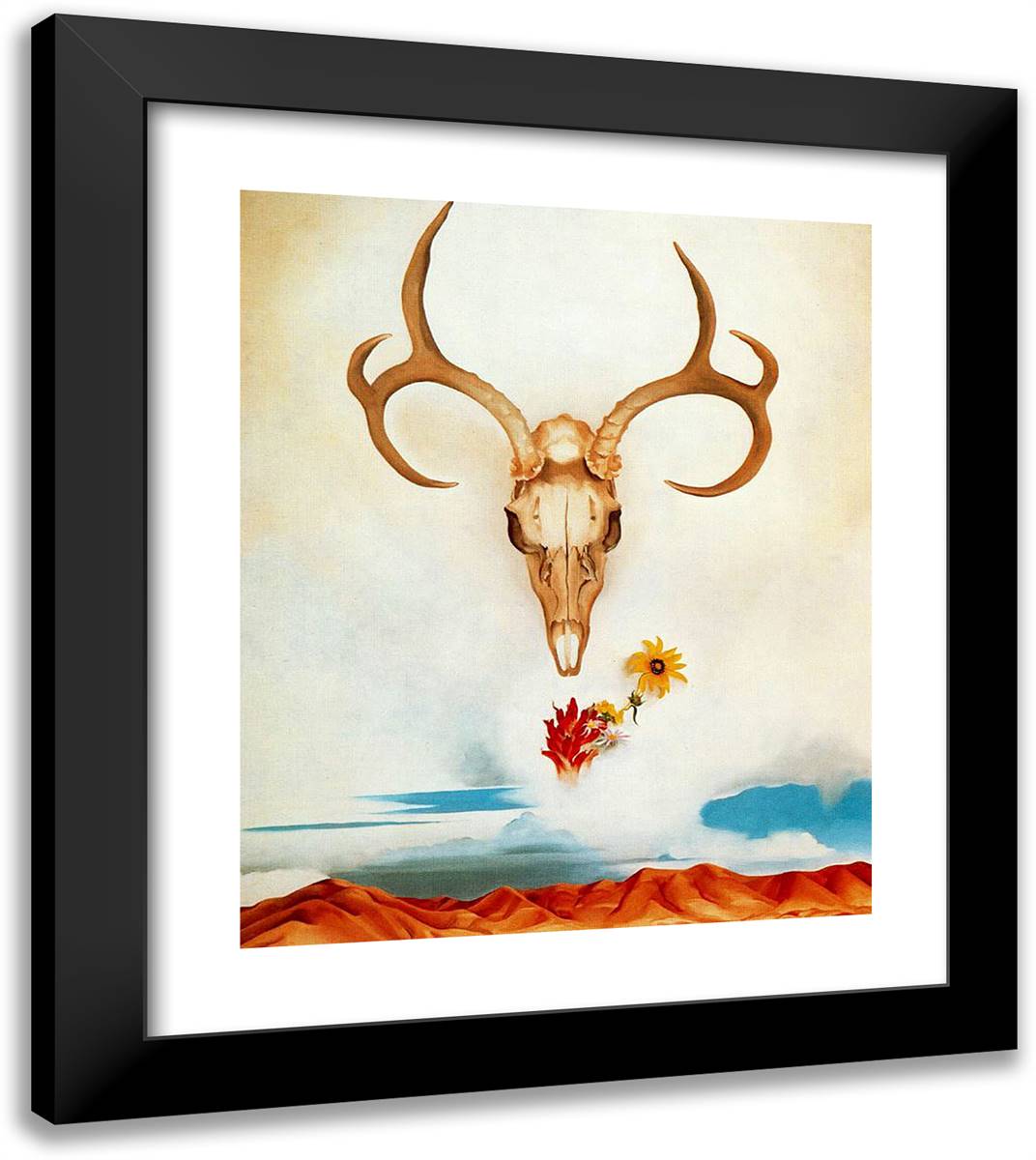 Summer Days 20x23 Black Modern Wood Framed Art Print Poster by O'Keeffe, Georgia
