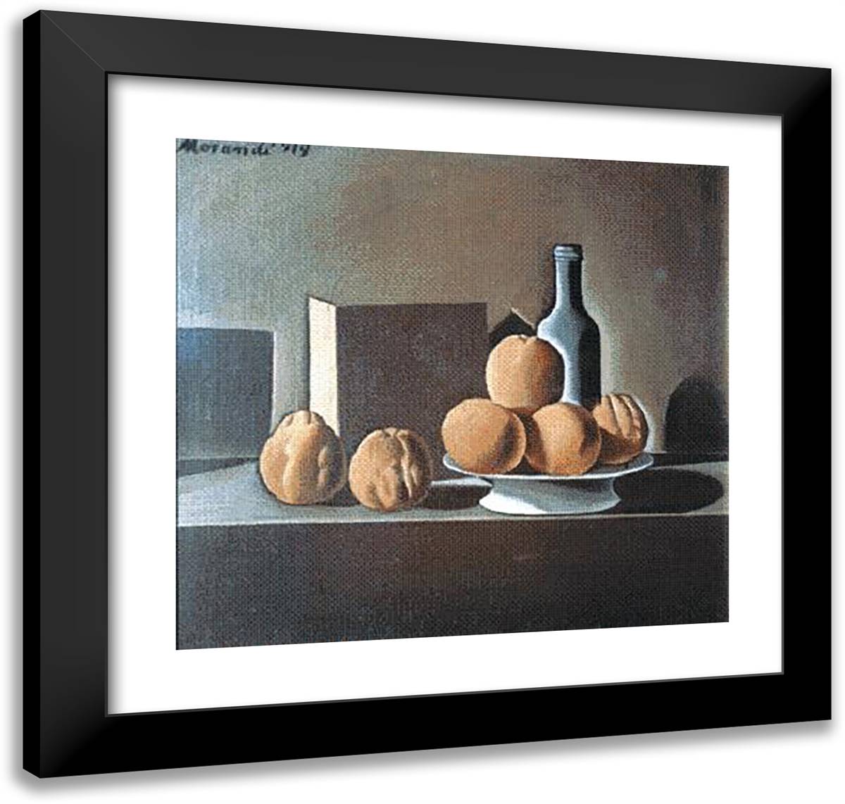 Still Life II 21x20 Black Modern Wood Framed Art Print Poster by Morandi, Giorgio