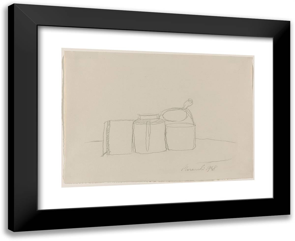 Untitled 24x20 Black Modern Wood Framed Art Print Poster by Morandi, Giorgio