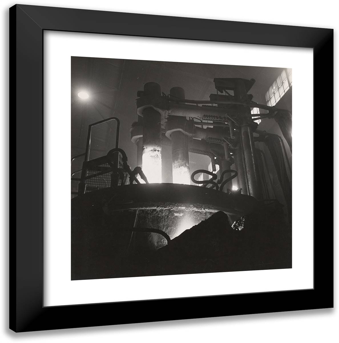 Inside James Steel Mill, Chicago 20x20 Black Modern Wood Framed Art Print Poster by Coster, Gordon