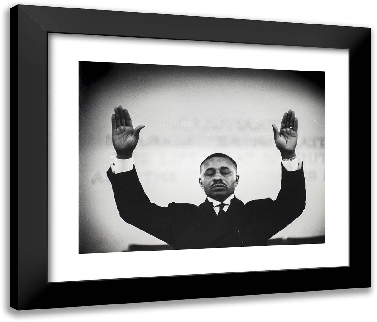 Pastor Ledbetter, Chicago, Illinois 24x20 Black Modern Wood Framed Art Print Poster by Parks, Gordon