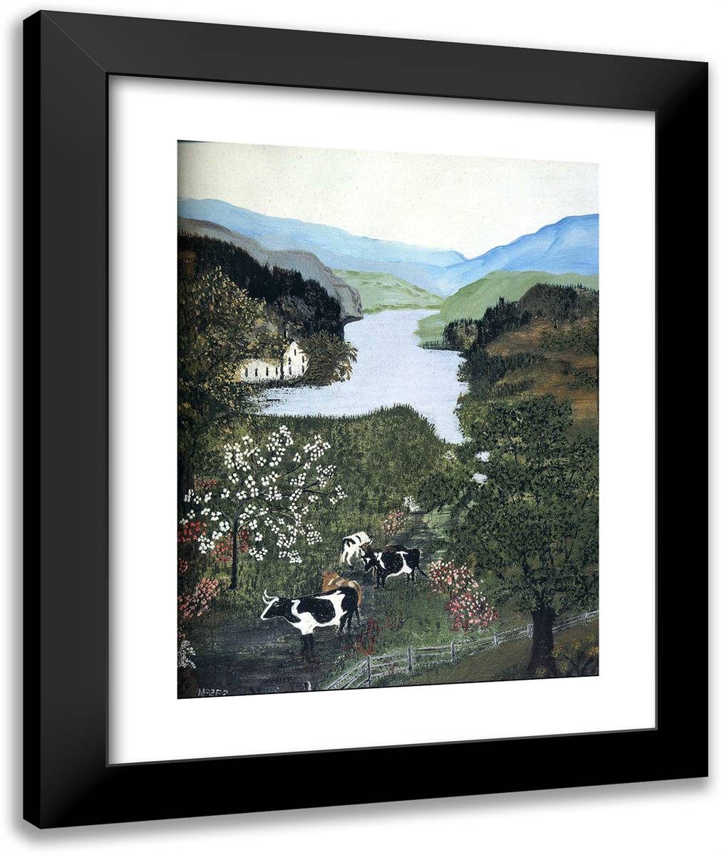 Shenandoah Valley 20x24 Black Modern Wood Framed Art Print Poster by Grandma Moses
