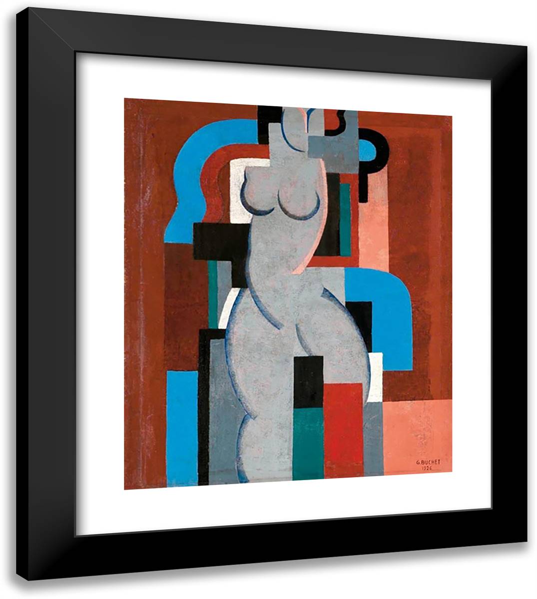 Composition 20x23 Black Modern Wood Framed Art Print Poster by Buchet, Gustave