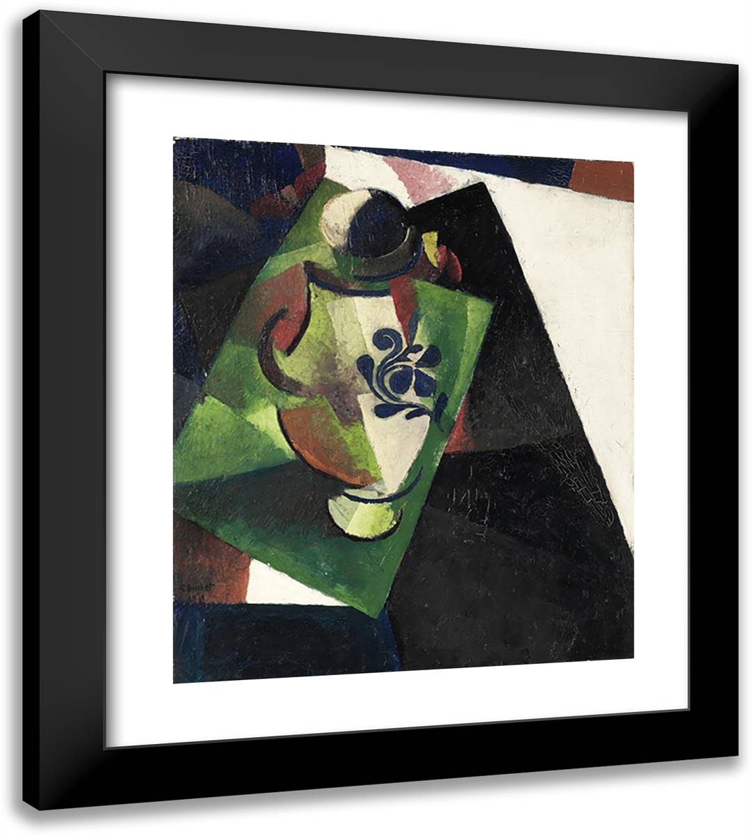 Composition with a Vase 20x22 Black Modern Wood Framed Art Print Poster by Buchet, Gustave
