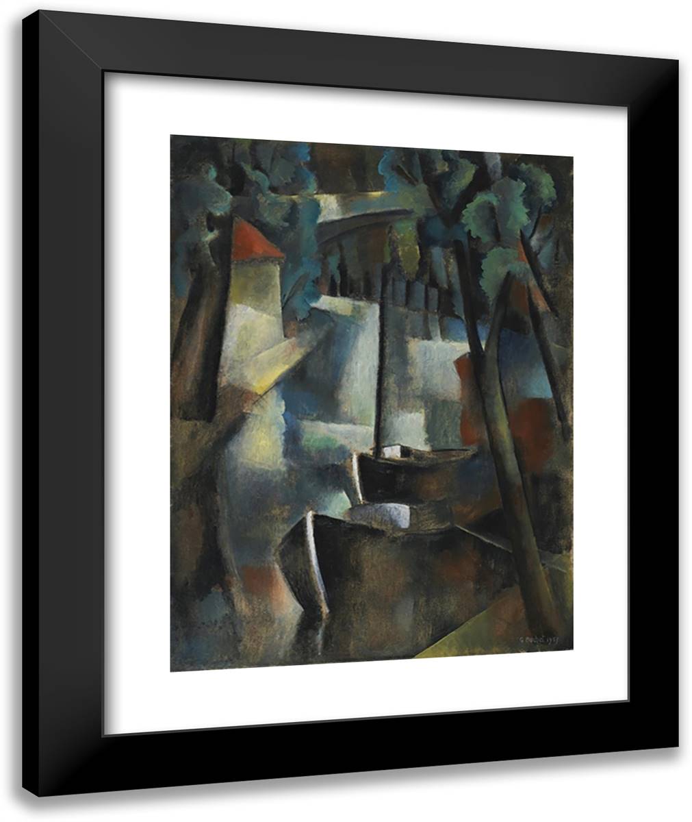 Crepuscule Sur Le Canal 20x24 Black Modern Wood Framed Art Print Poster by Buchet, Gustave