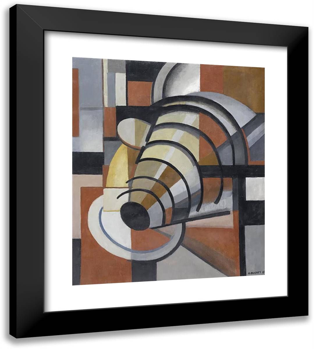 Futorismo 20x22 Black Modern Wood Framed Art Print Poster by Buchet, Gustave