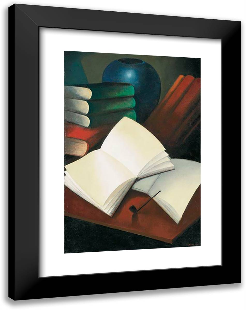 Nature Morte Avec Des Livres 18x24 Black Modern Wood Framed Art Print Poster by Buchet, Gustave