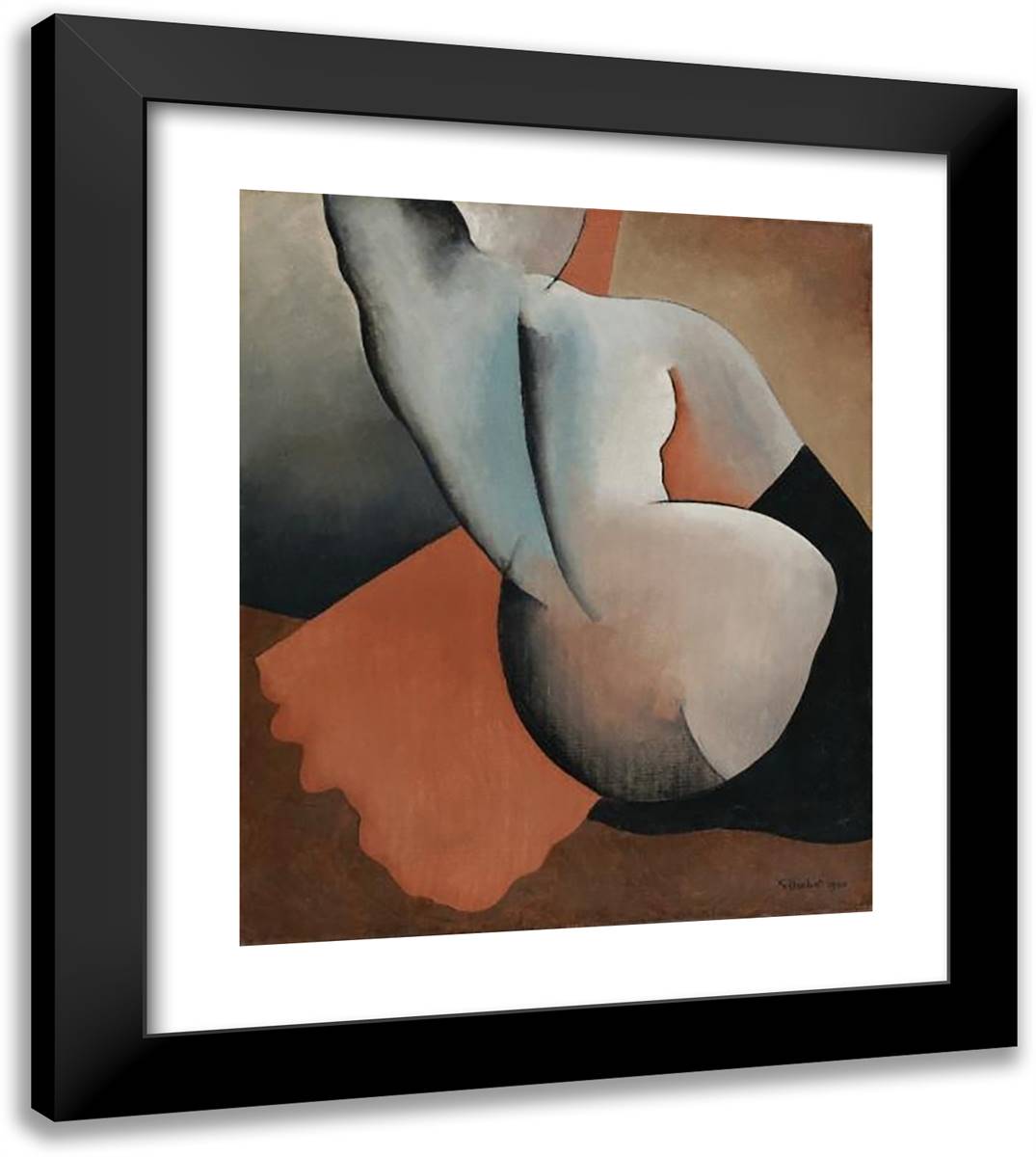 Nude Seen from Back 20x23 Black Modern Wood Framed Art Print Poster by Buchet, Gustave