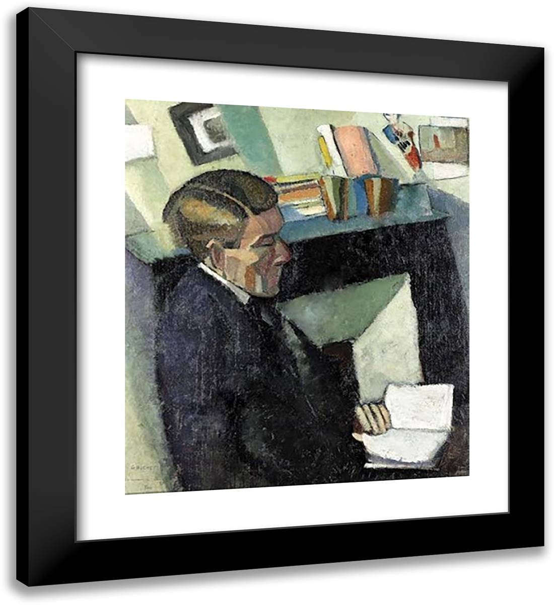 Portrait De Charles Chinet 20x22 Black Modern Wood Framed Art Print Poster by Buchet, Gustave