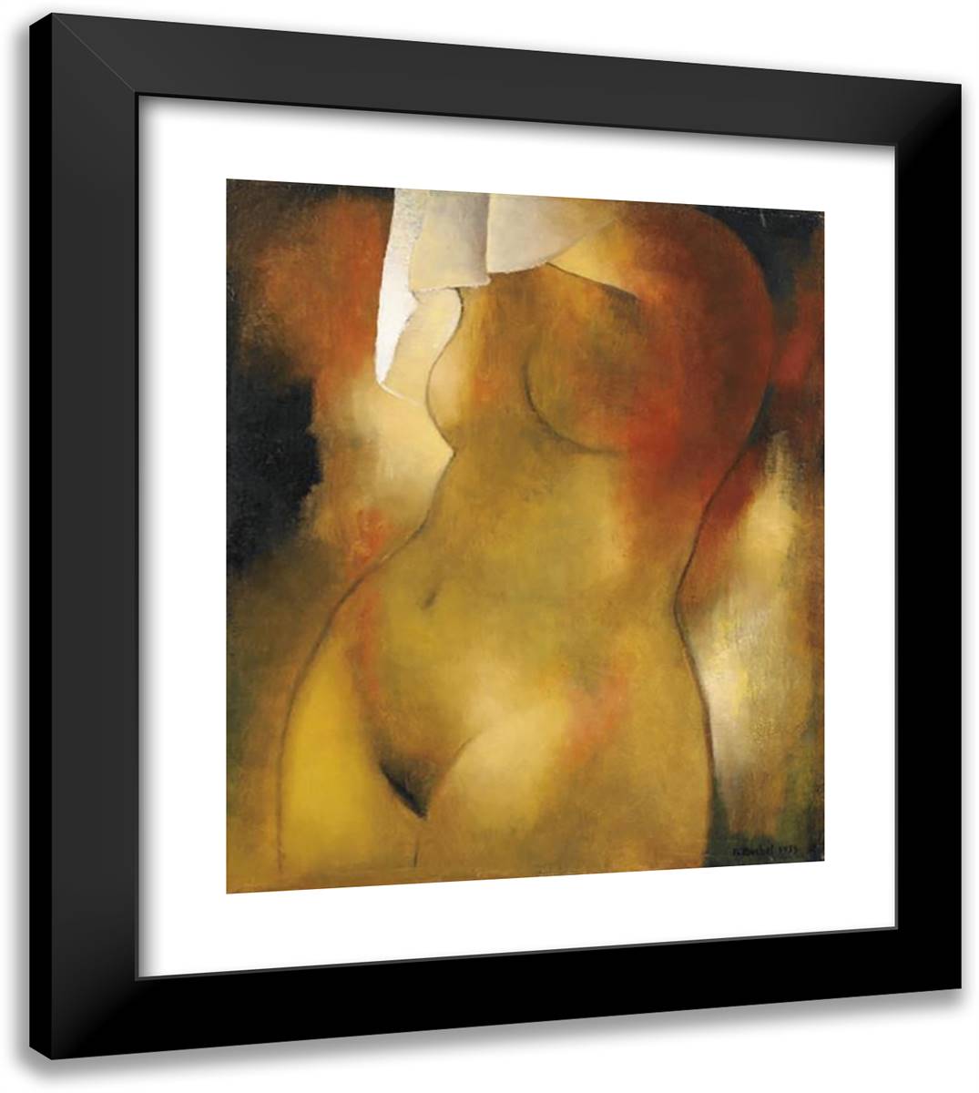Torse 20x23 Black Modern Wood Framed Art Print Poster by Buchet, Gustave