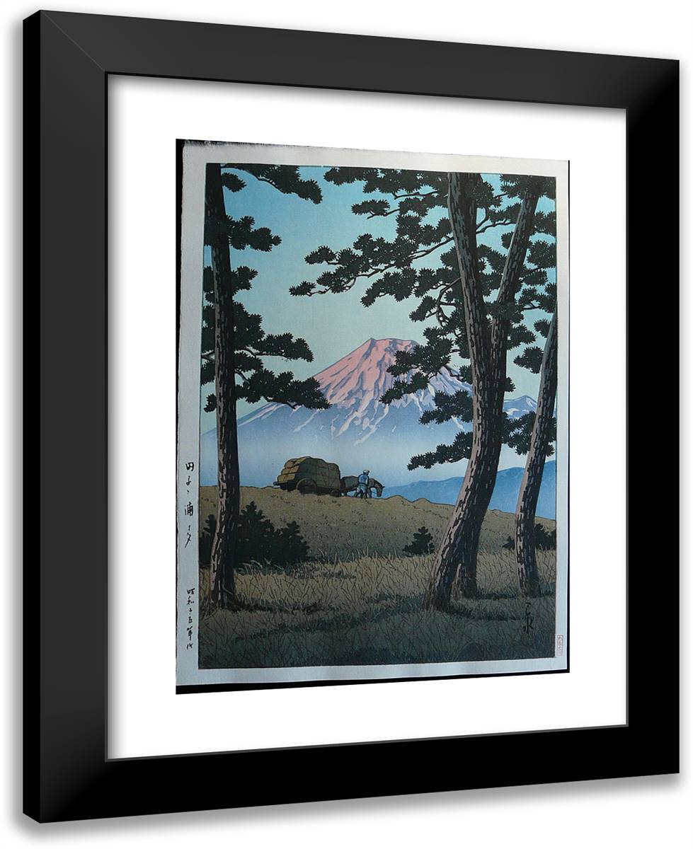 Evening at Tagonoura 19x24 Black Modern Wood Framed Art Print Poster by Hasui, Kawase
