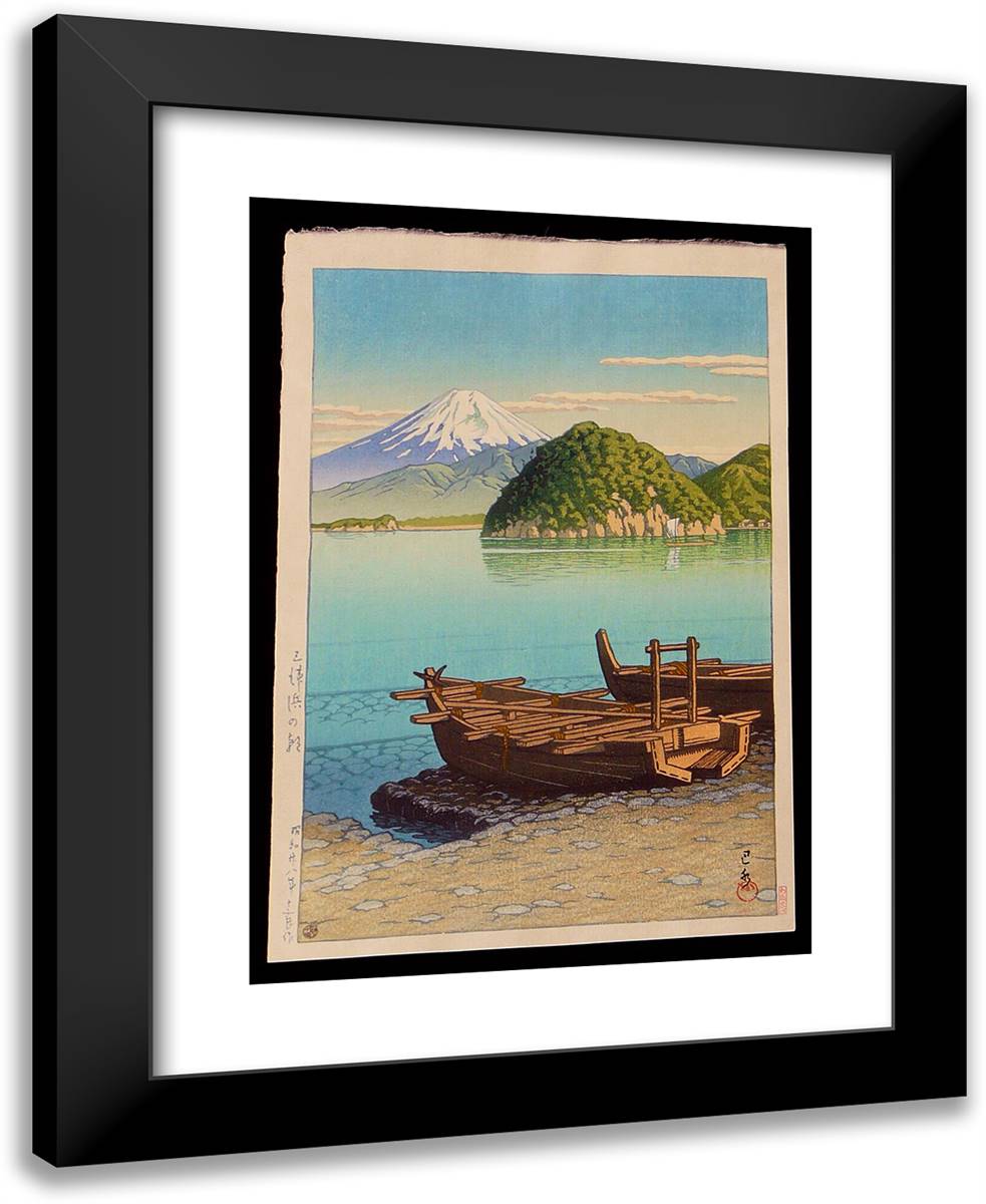 Morning at Mito Beach 19x24 Black Modern Wood Framed Art Print Poster by Hasui, Kawase