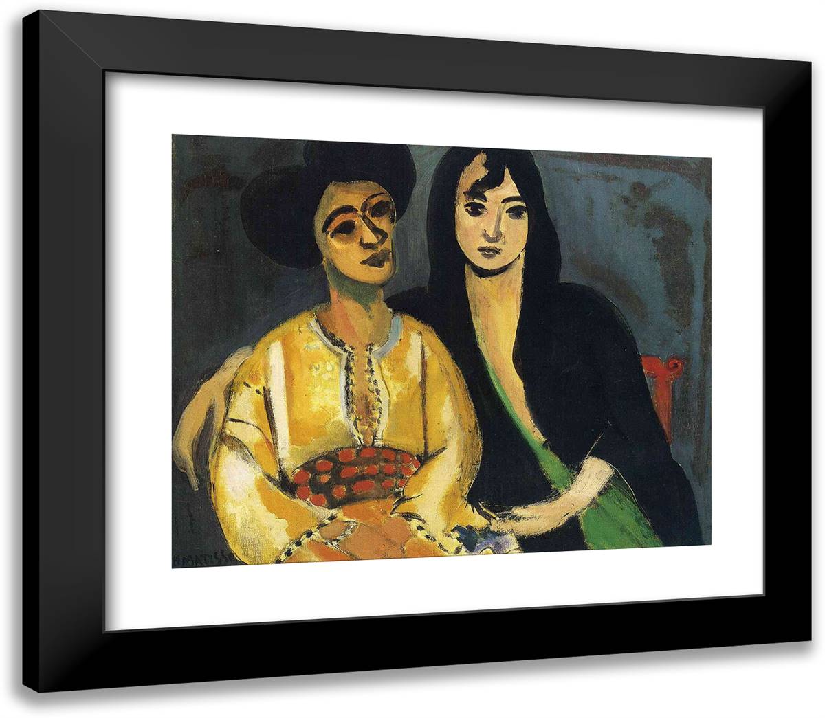 Aicha and Laurette 23x20 Black Modern Wood Framed Art Print Poster by Matisse, Henri